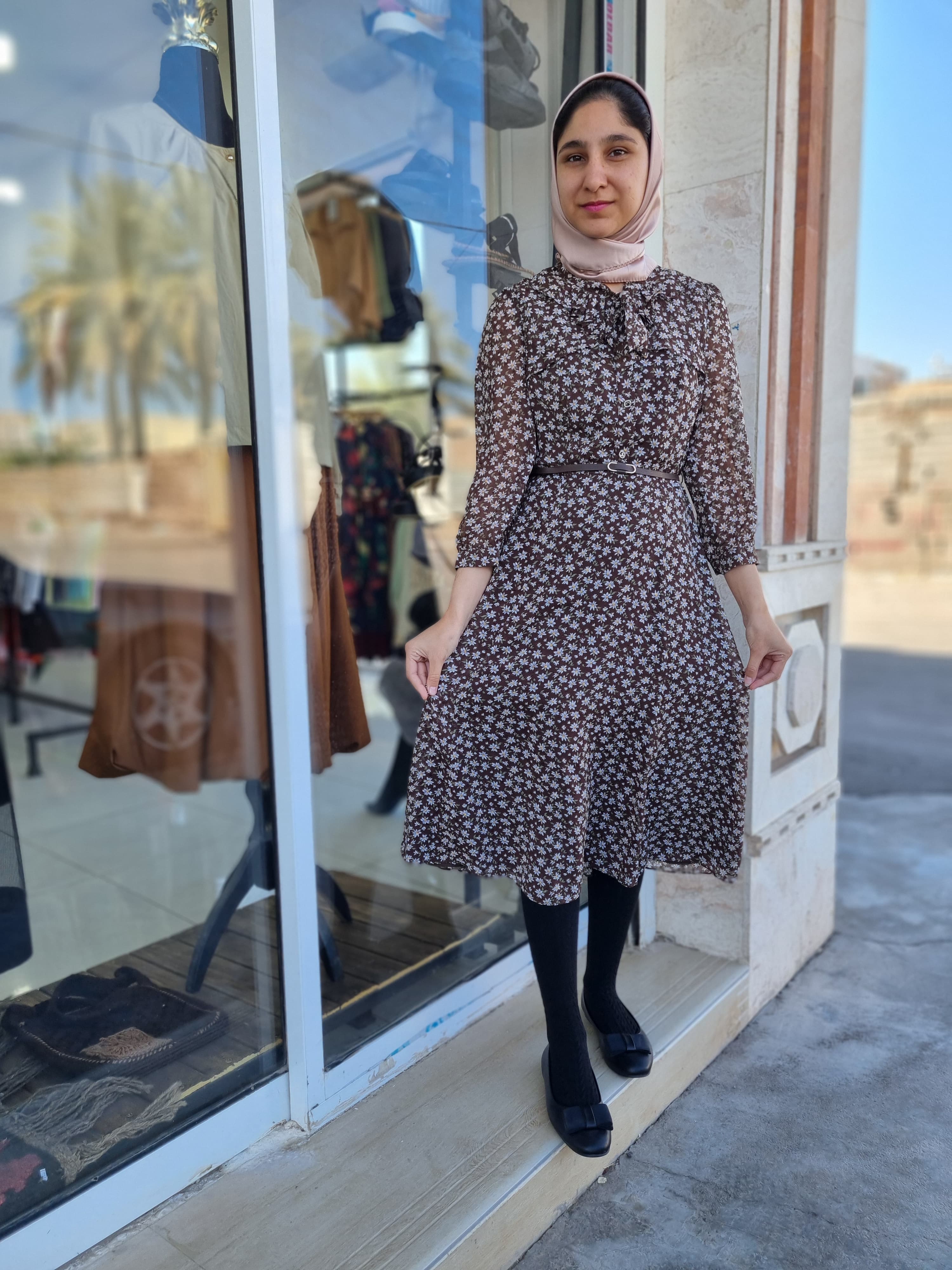 پیراهن حریر بابونه