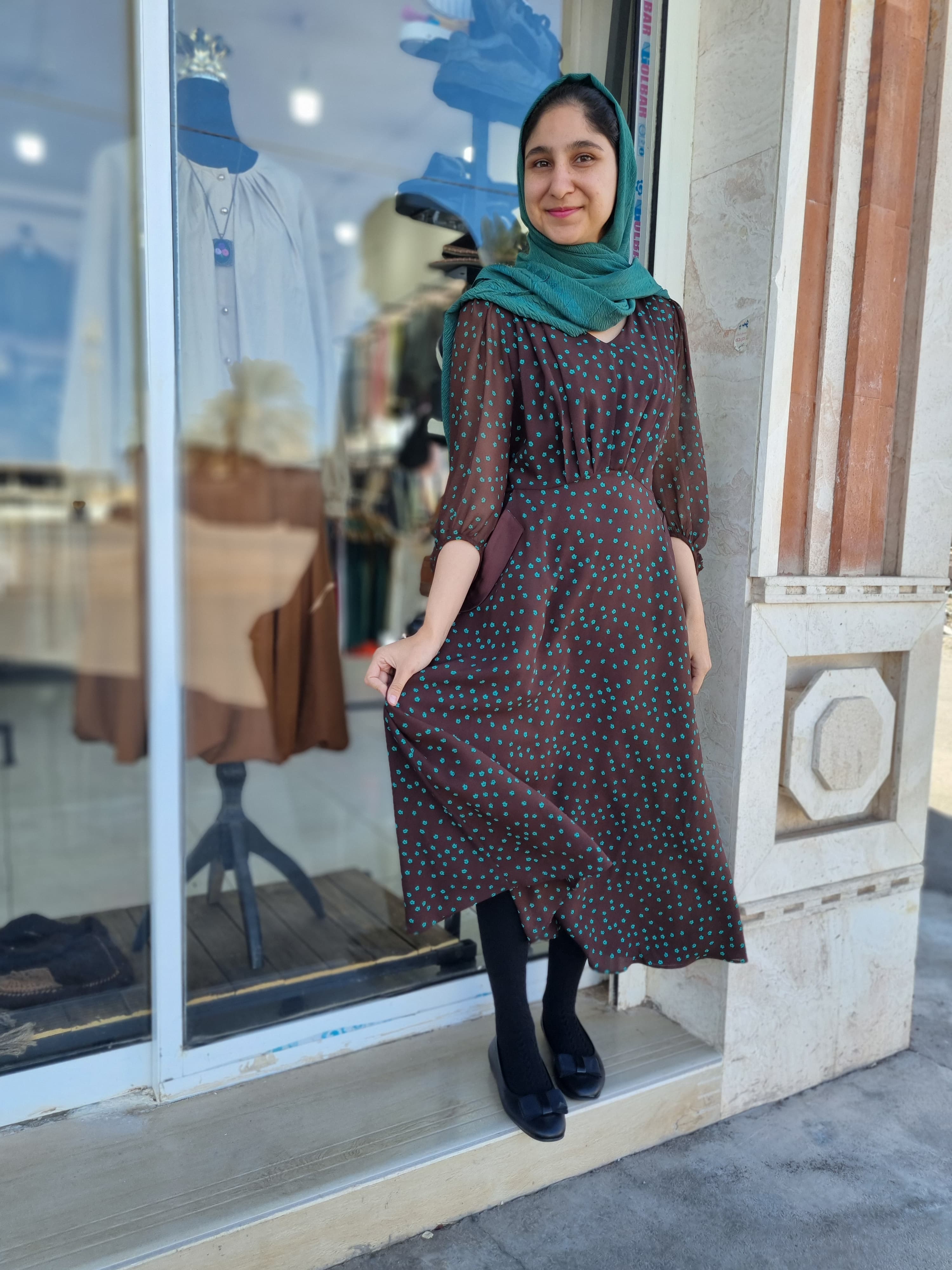 پیراهن حریر طرحدار